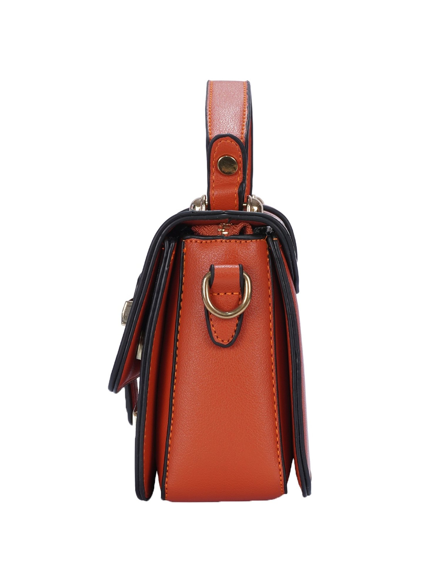 Luvoksi Orange Textured Medium Satchel Handbag
