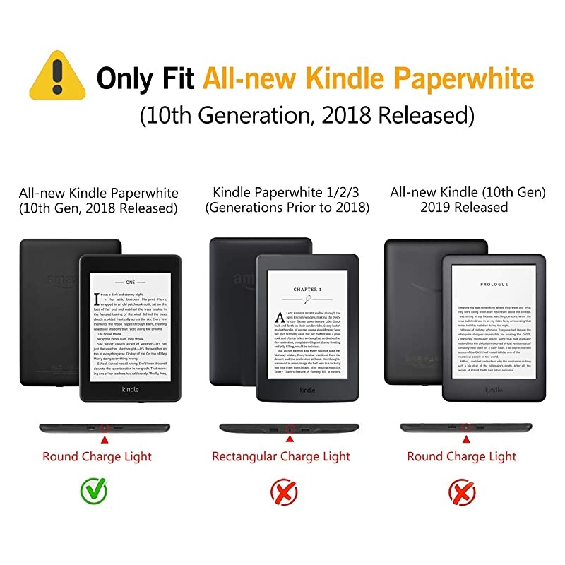 PU Leather Case for Allnew Kindle Paperwhite 10th Gen 2018 Release onlyWill Not fit Prior Gen Kindle Devices Shinning Gold