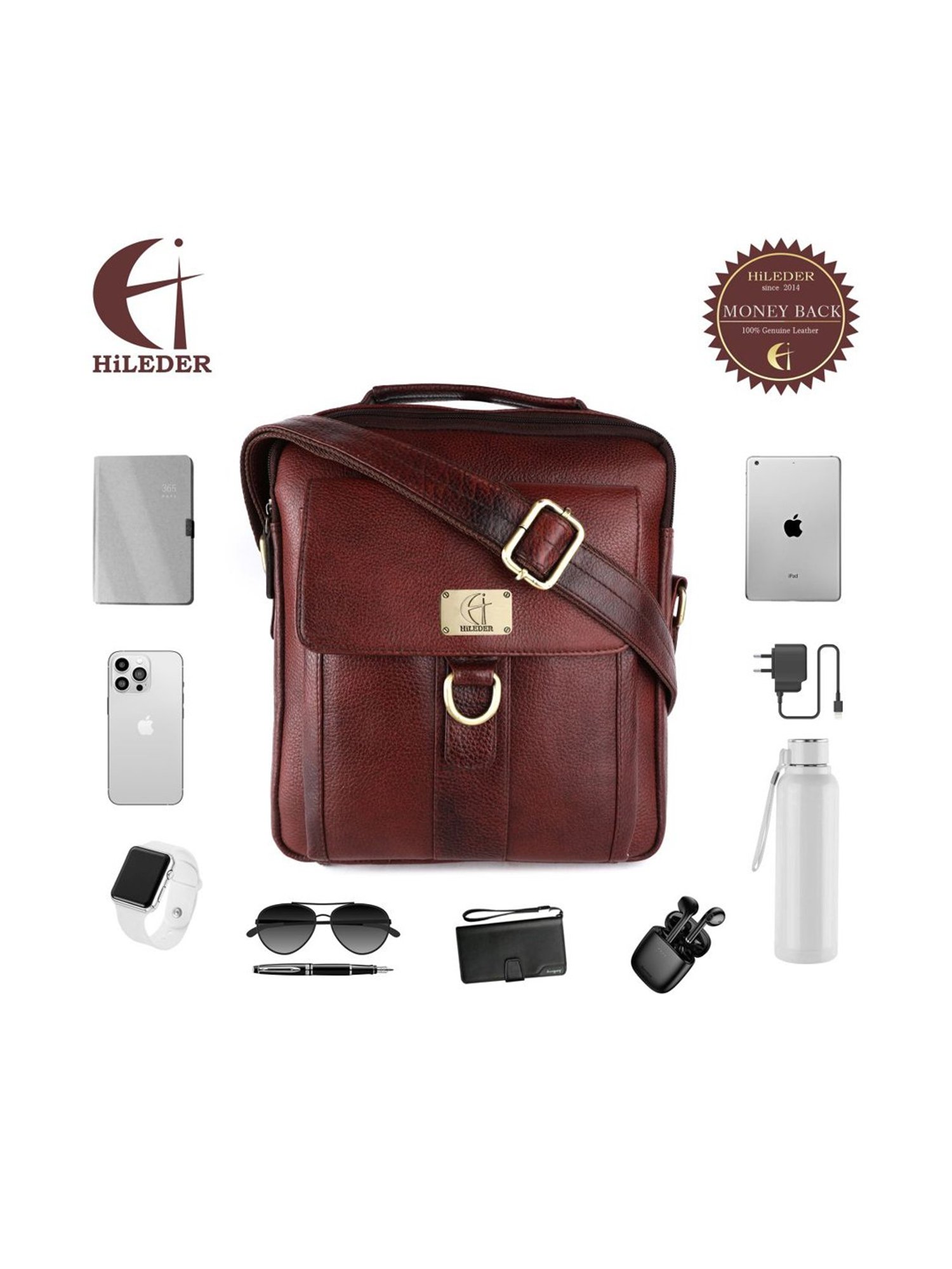 HiLEDER Brown Solid Medium Cross Body Bag