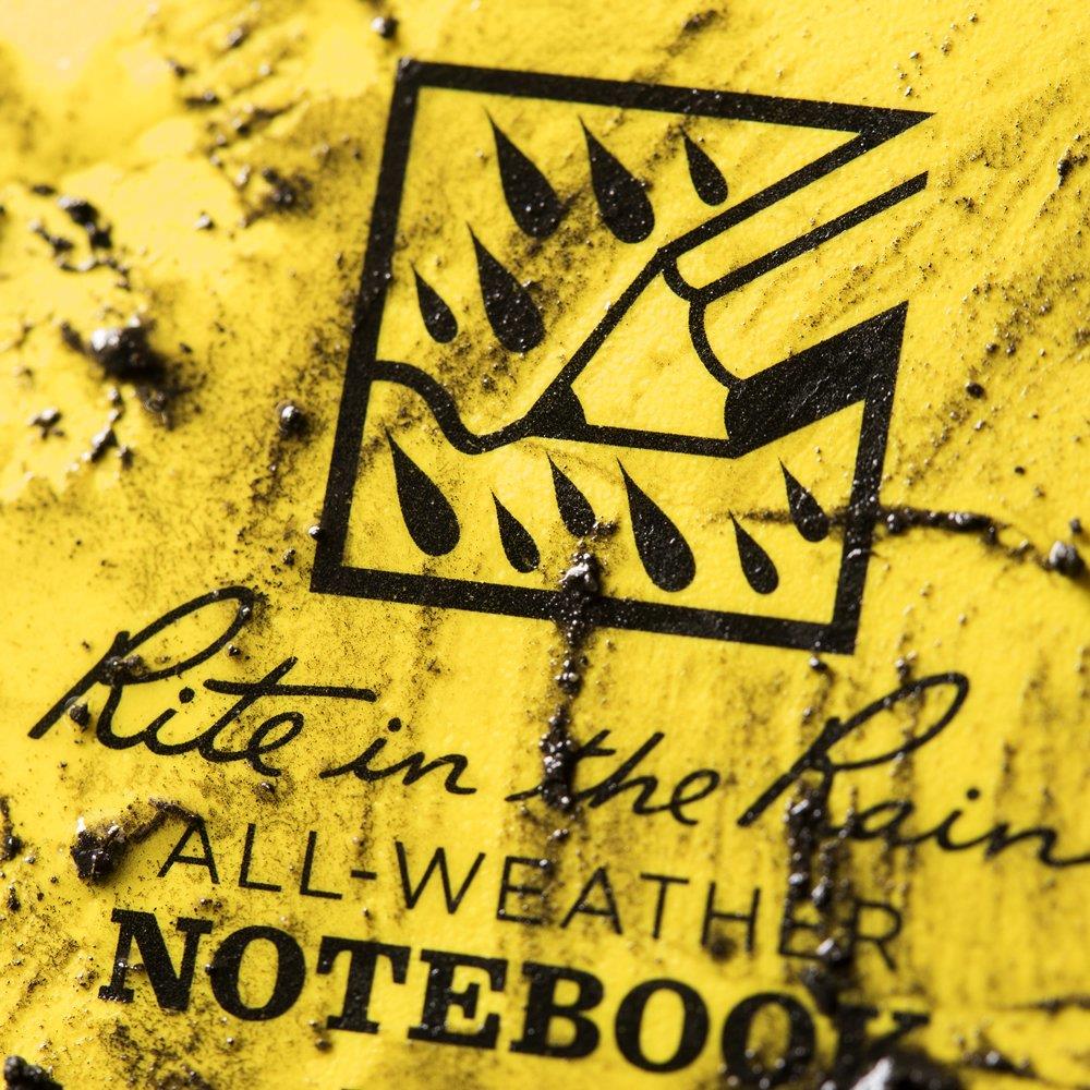 Rite in the Rain Weatherproof Side Spiral Notebook, 4 5/8" x 7", Yellow Cover, Field Pattern (No. 353)
