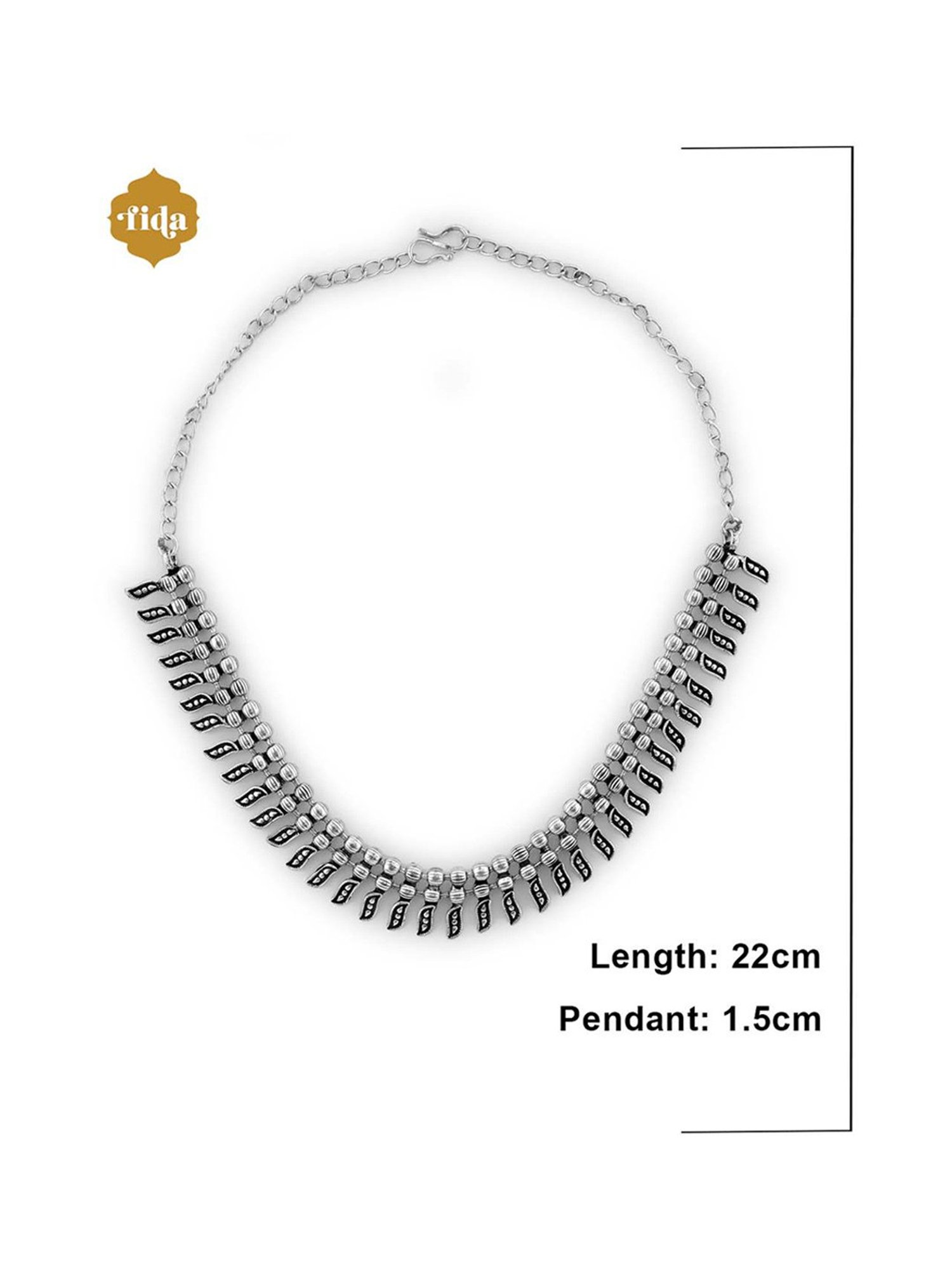 Fida Bold Tribal Silver Necklace