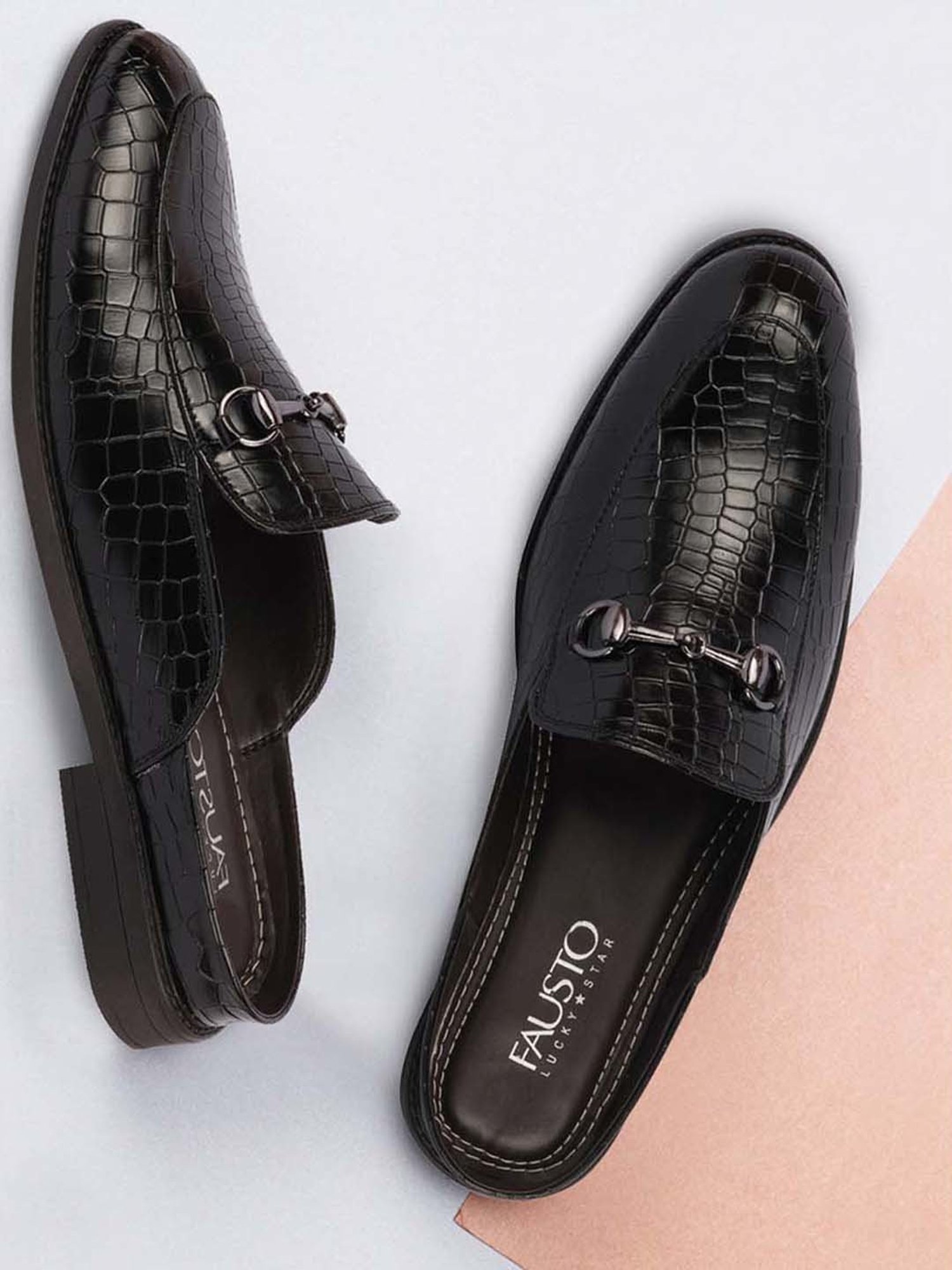 Fausto Men's Black Mule Shoes