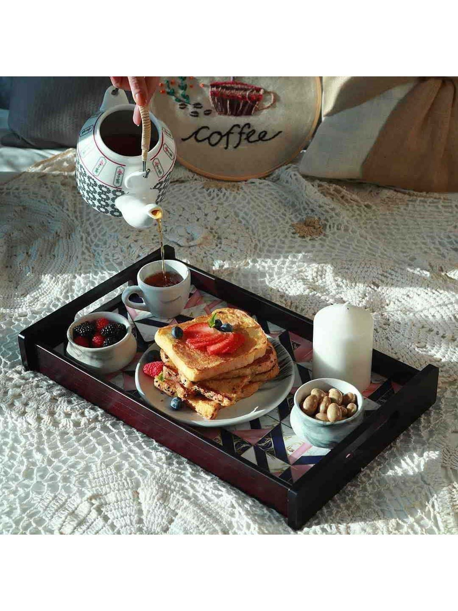 Wonderchef Casablanca Marble Mosaic Medium Tray