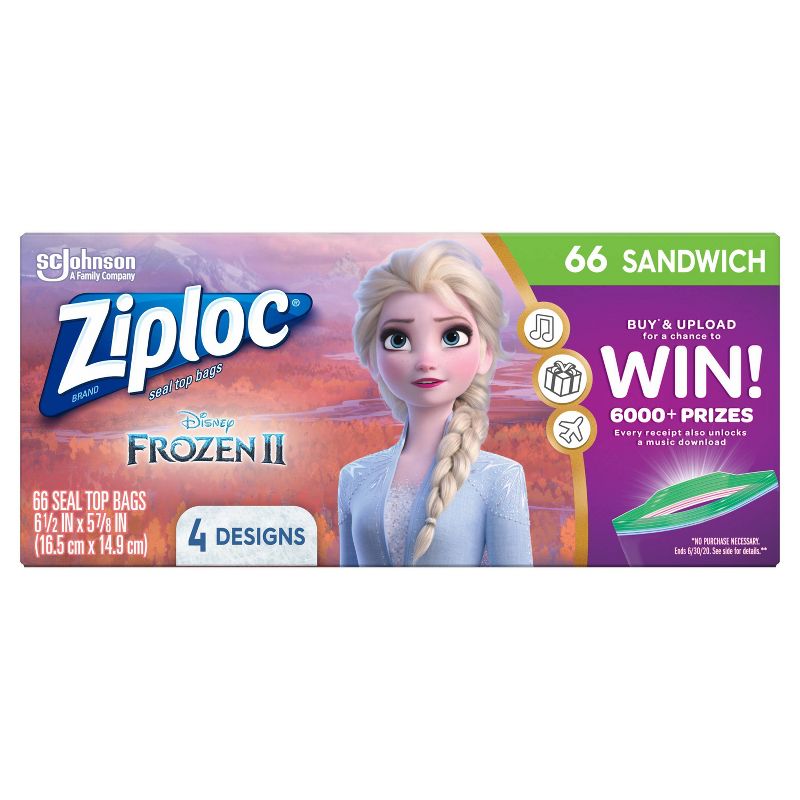 Ziploc Brand Sandwich Bags - Disney's Frozen 2 - 66ct