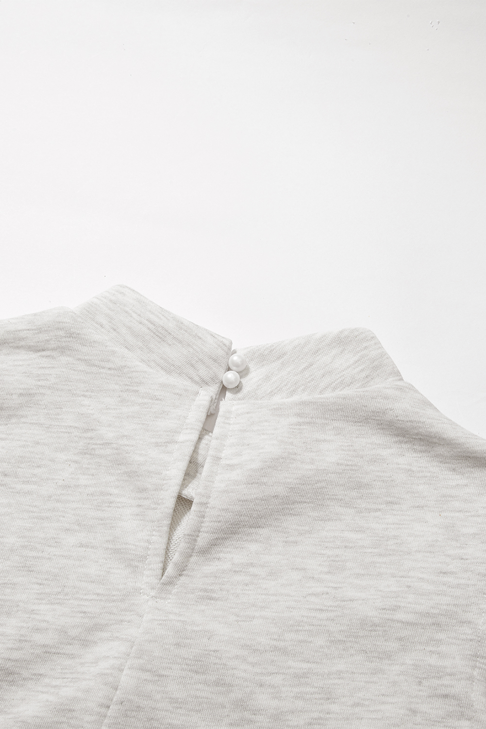 White Solid Color Ruffle Hem Mini Sweatshirt Dress