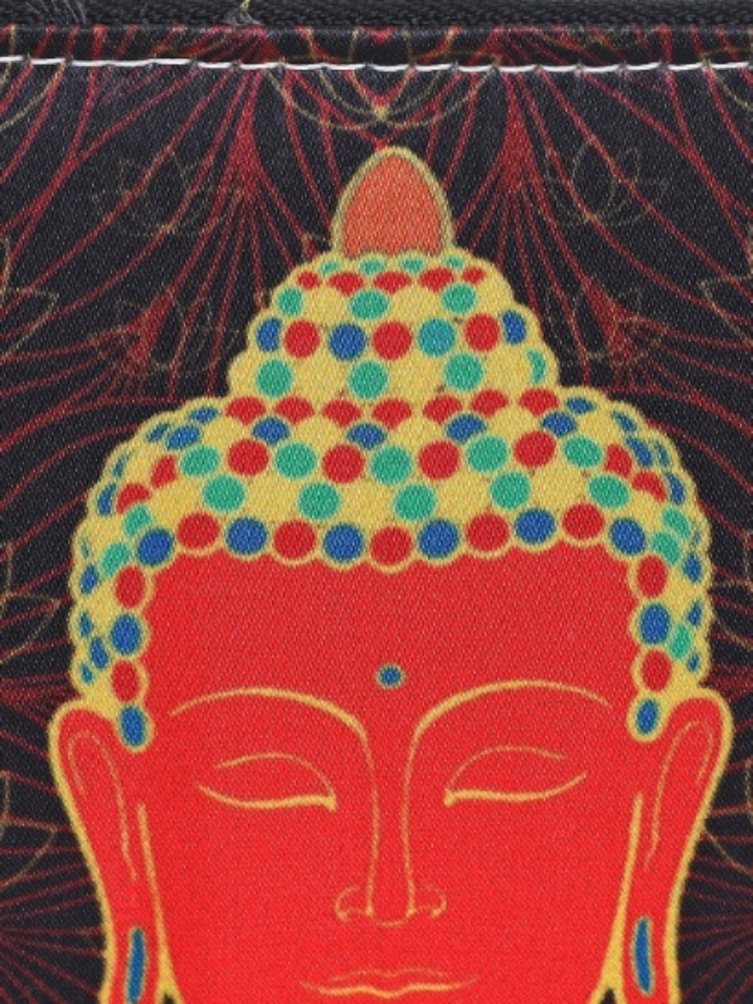 Sabhyata Buddha Multicolor Printed Small Wristlet