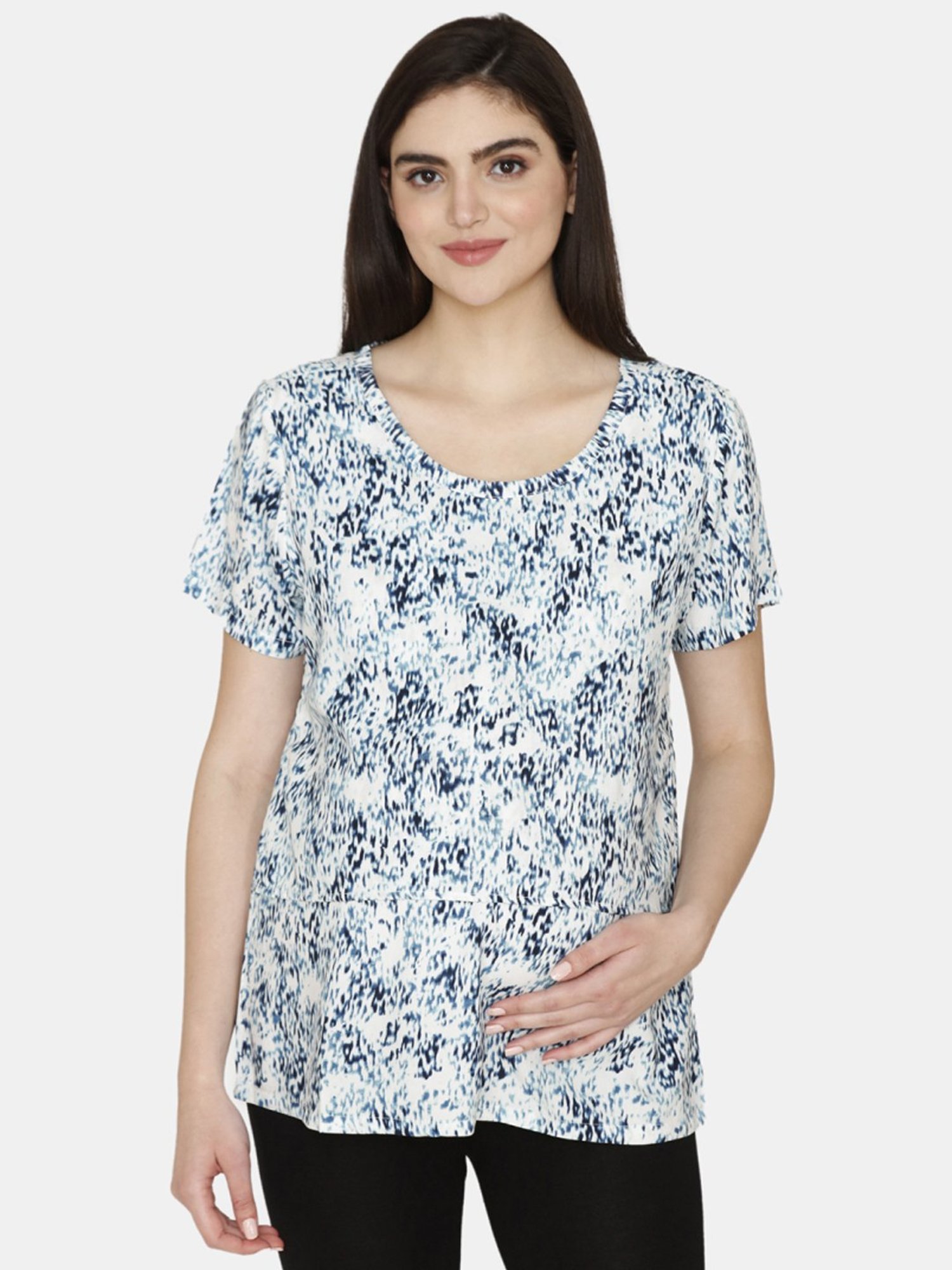 Coucou by Zivame Blue Printed Maternity Top