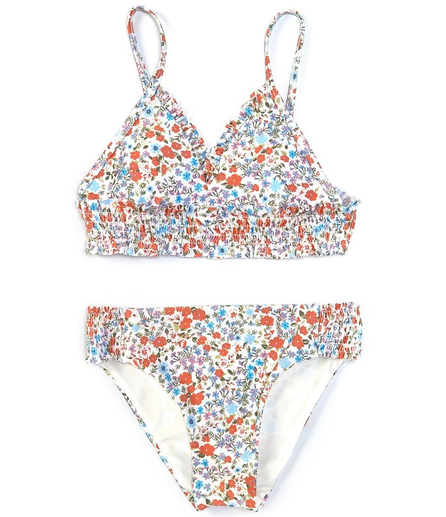 Chelsea & Violet Big Girls 7-16 Smocked Ditsy Two-Piece Swimsuit