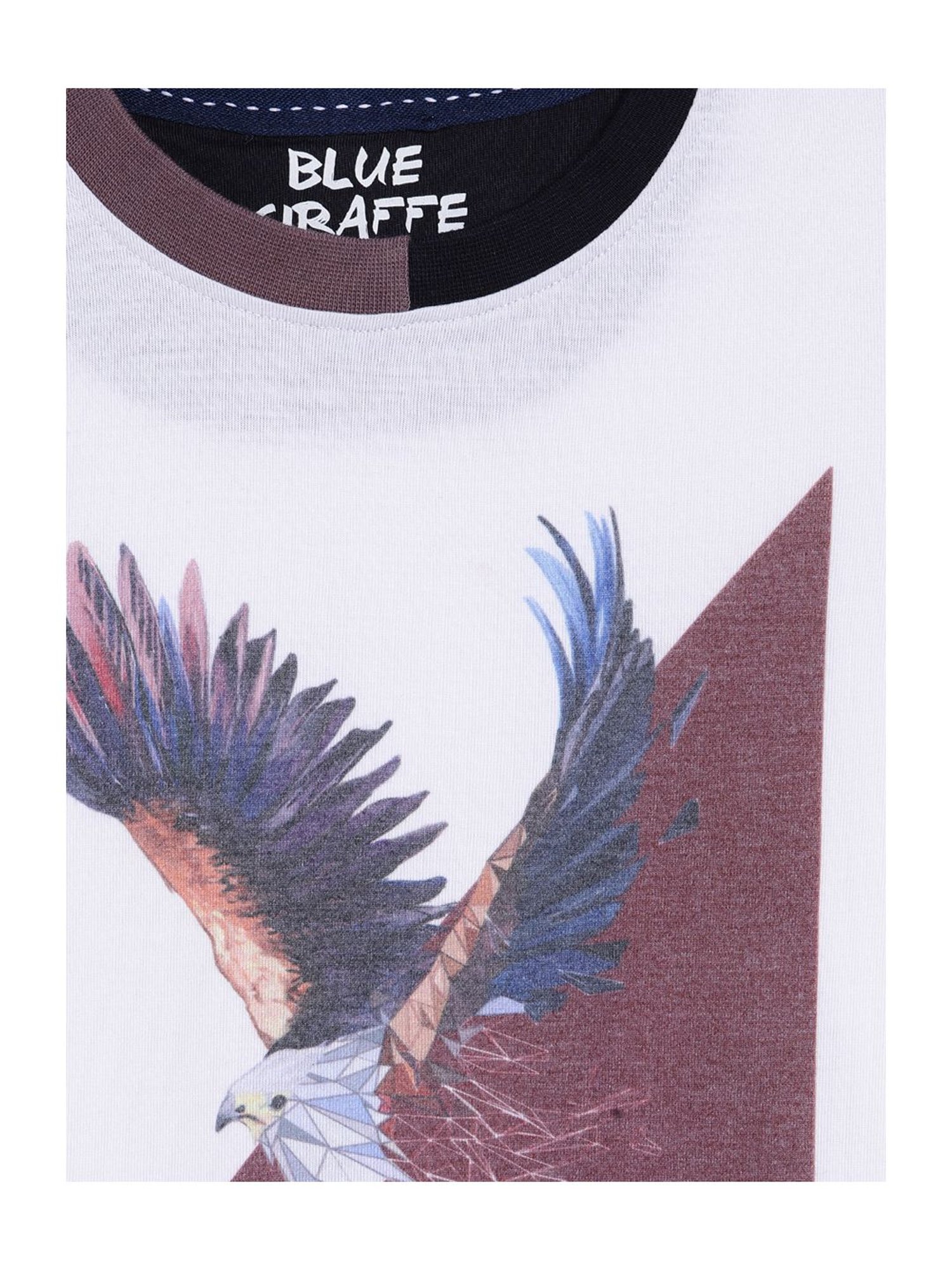 Blue Giraffe Kids White Cotton Printed T-Shirt