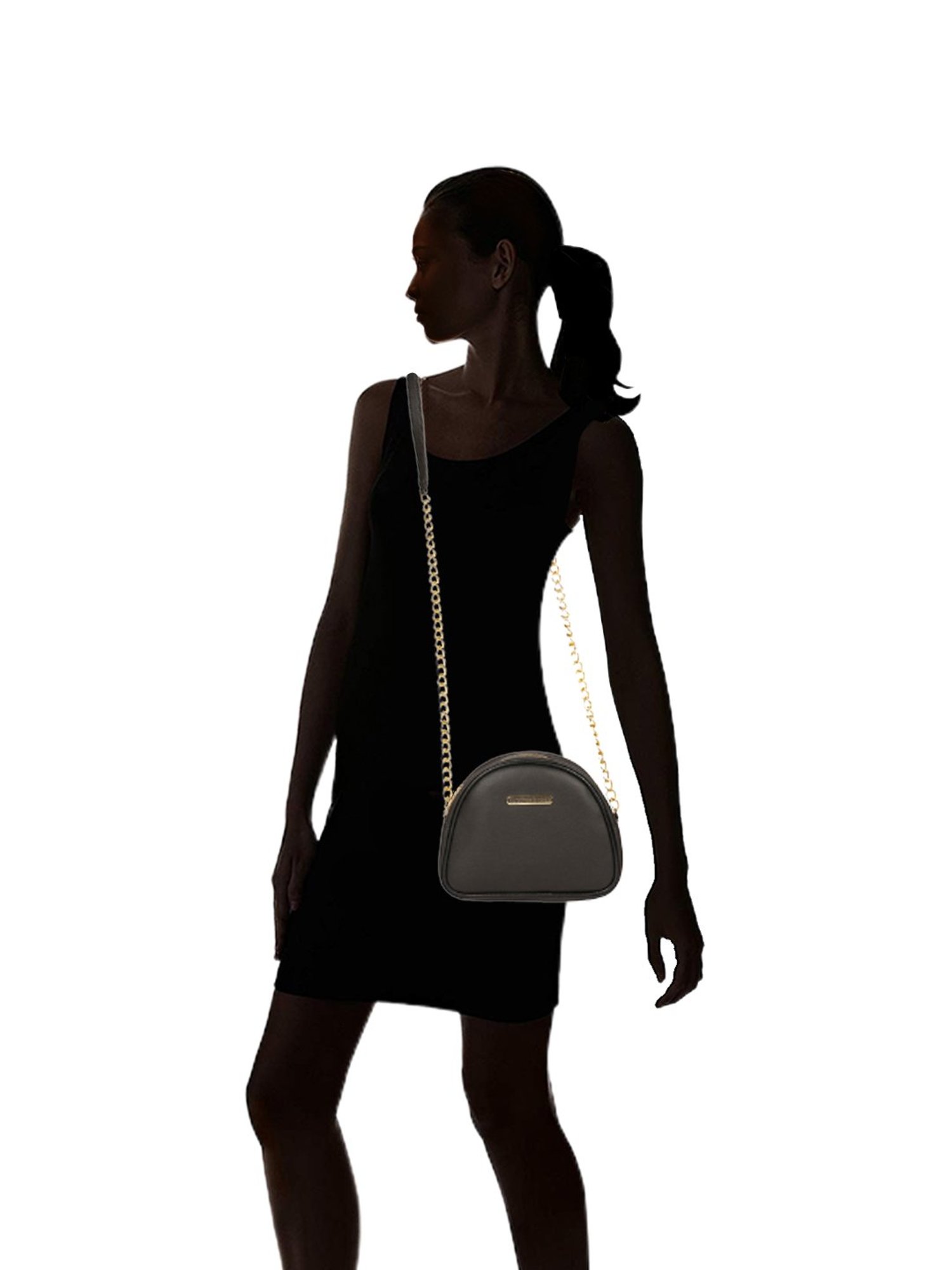 Bagsy Malone Black Solid Medium Handbag