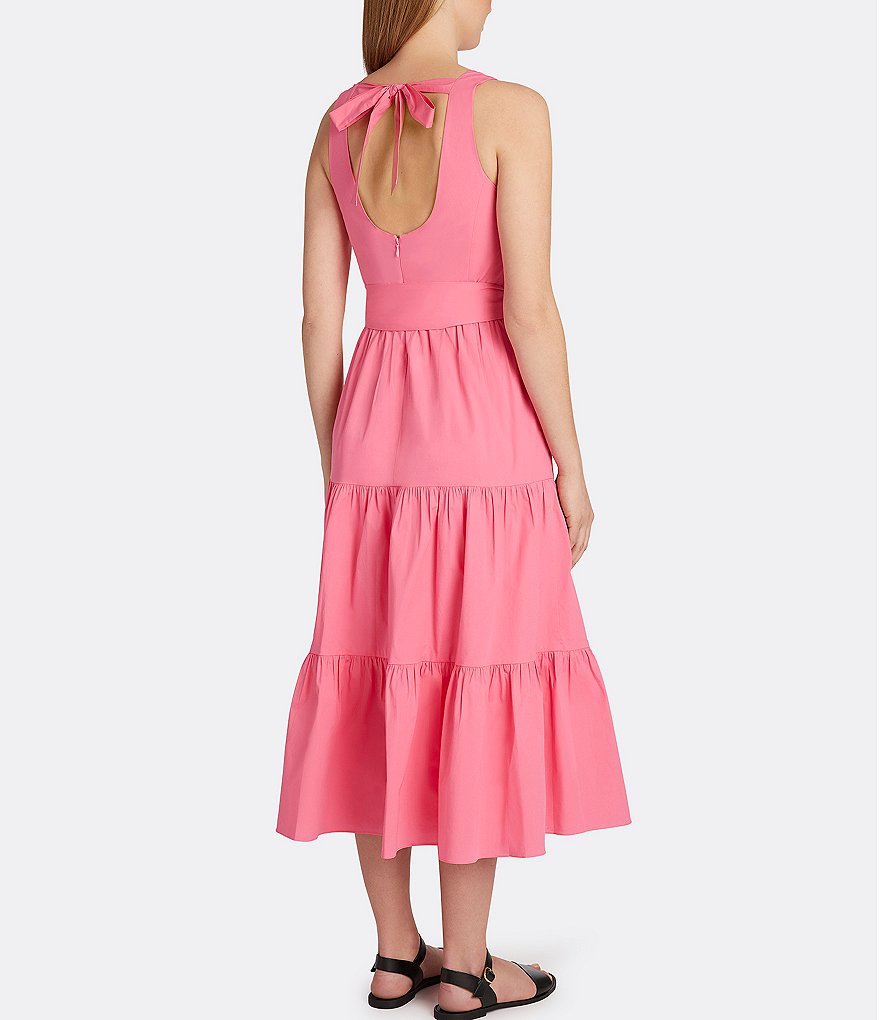 Tahari ASL Tiered Cotton Ankle Length Dress