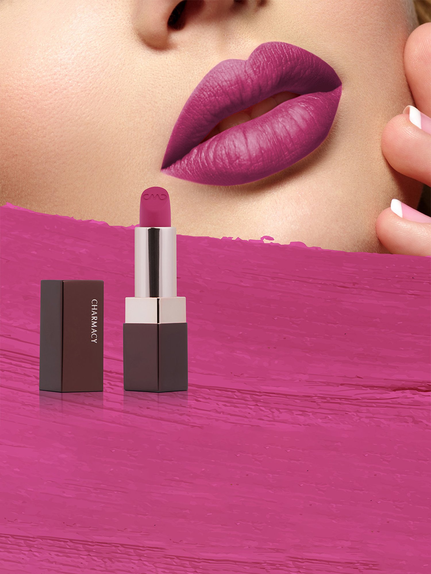 CHARMACY Milano Soft Satin Matte Lipstick Winter Sky 56 - 3.8 gm