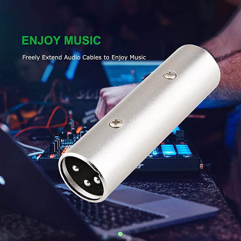 Male XLR to 1/4 inch Female Adapter,  Quarter 1/4" Inch 6.35mm Female Jack Socket to 3PIN XLR Male Heavy Duty Metal Audio Microphone Adapter, 1 Pack