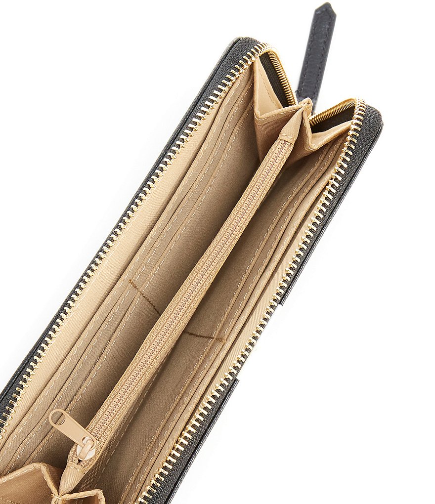 Fossil Liza Embossed Woven Zip Around Clutch Wallet