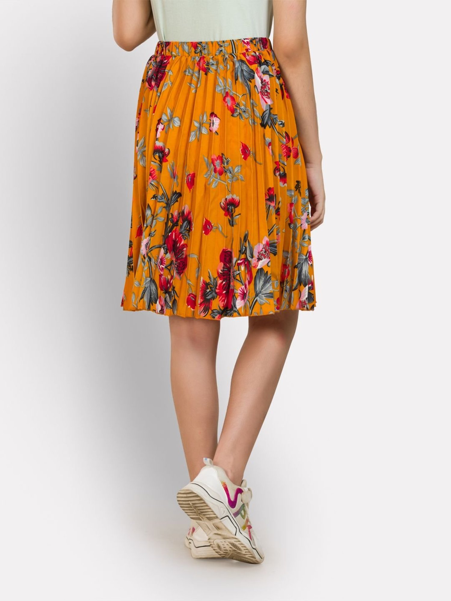 Uptownie Lite Kids Yellow Floral Print Skirt