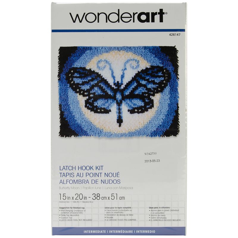 Wonderart Latch Hook Kit 15"X20"-Butterfly Moon