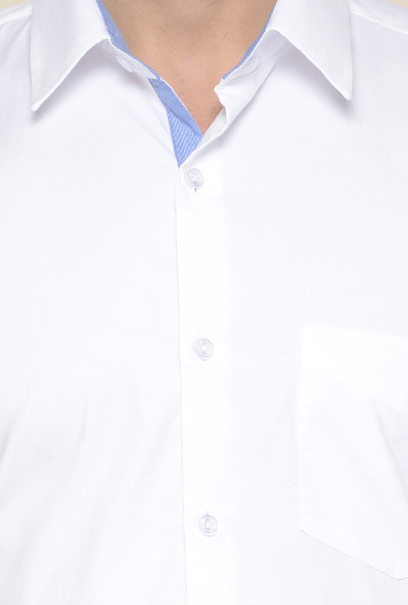 Hancock White Cotton Slim Fit Shirt
