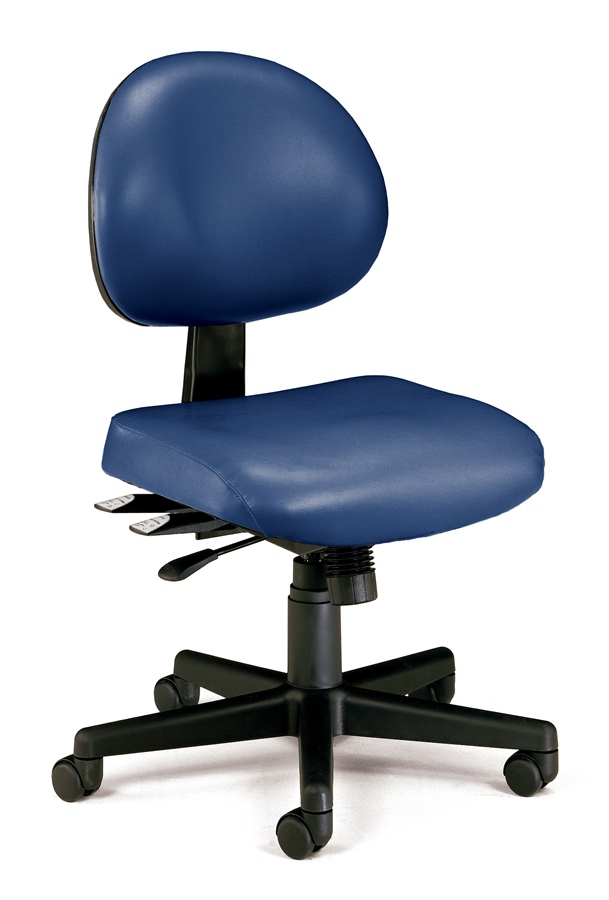 Vinyl Twenty-Four Hour Adjustable Computer Task Chair (Navy)