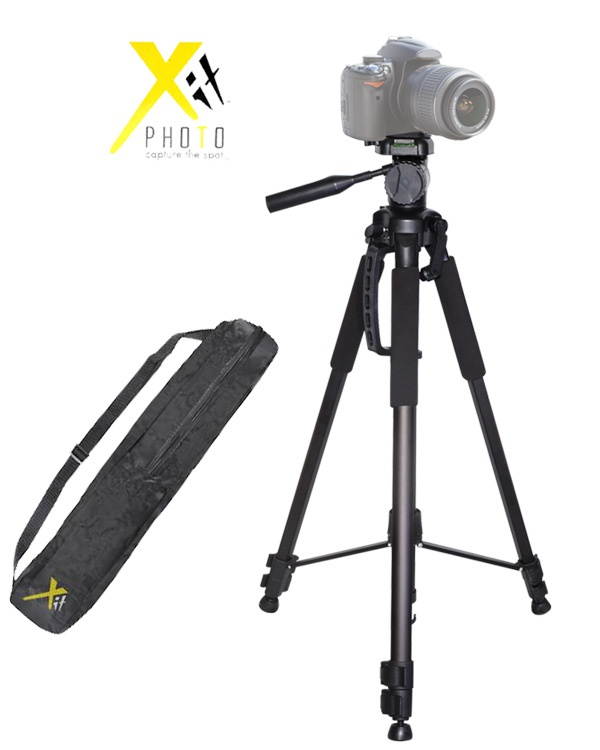 72" Xit Elite Series Aluminum Camera Tripod w/ Bubble Level & Carrying Case