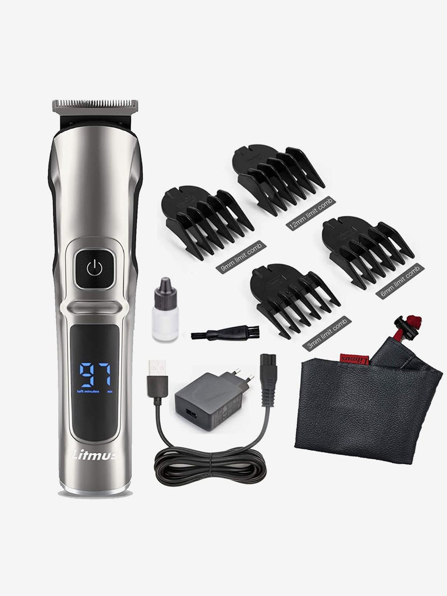 Litmus Stubble PRO DT2200 Waterproof Trimmer for Men (Silver/Black)