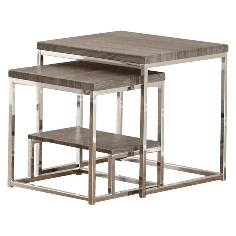 2pc Lucia 2 Pc Nesting Table Gray/Brown - Steve Silver
