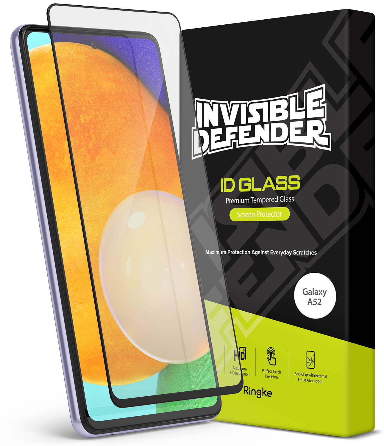 Ringke Invisible Defender Tempered Glass Screen Protector Compatible with Samsung Galaxy A52 5G