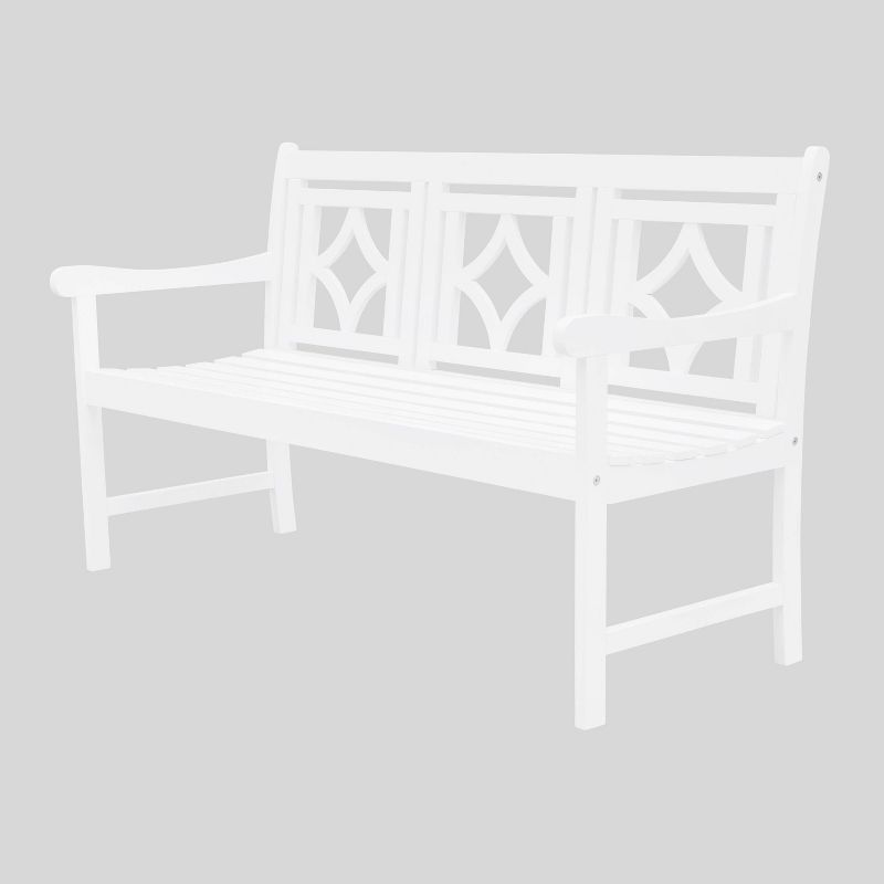 Bradley 3pc Rectangle Wood Outdoor Patio Dining Set - White - Vifah