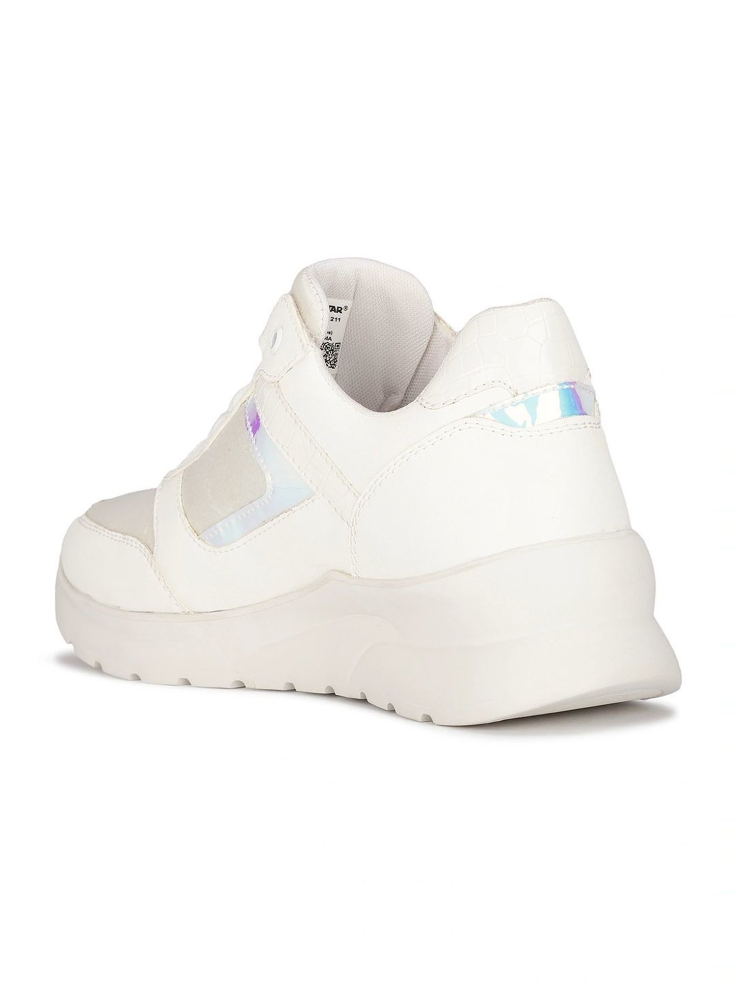 North Star by Bata Women's NASH White Ankle High Sneakers