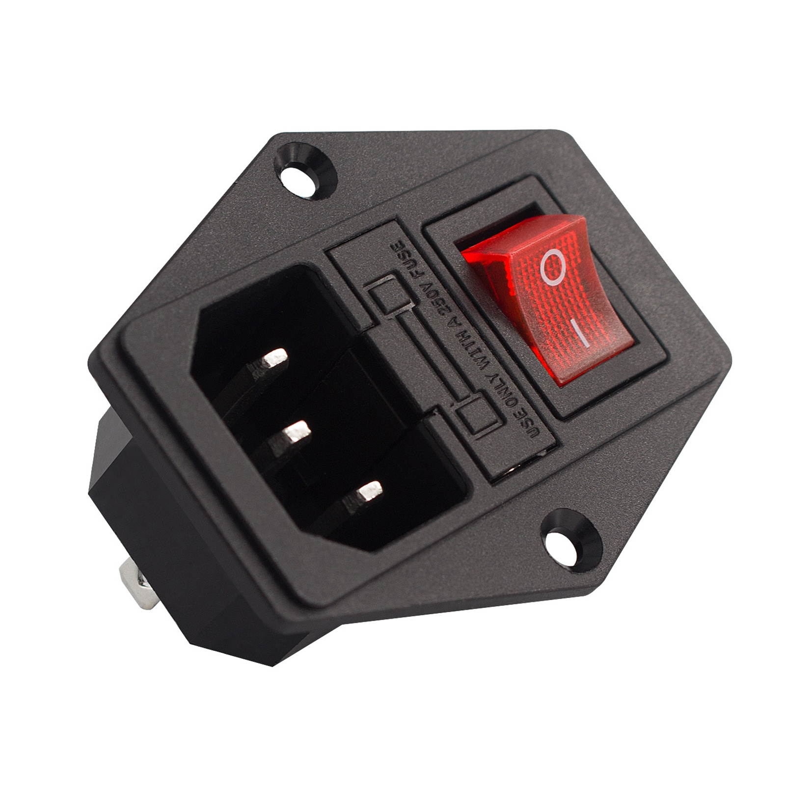 Aibecy 3D Printer Accessories Power Supply Switch Socket 10A 250V Rocker Switch with Fuse Cable U-Type Plug for 3D Printer