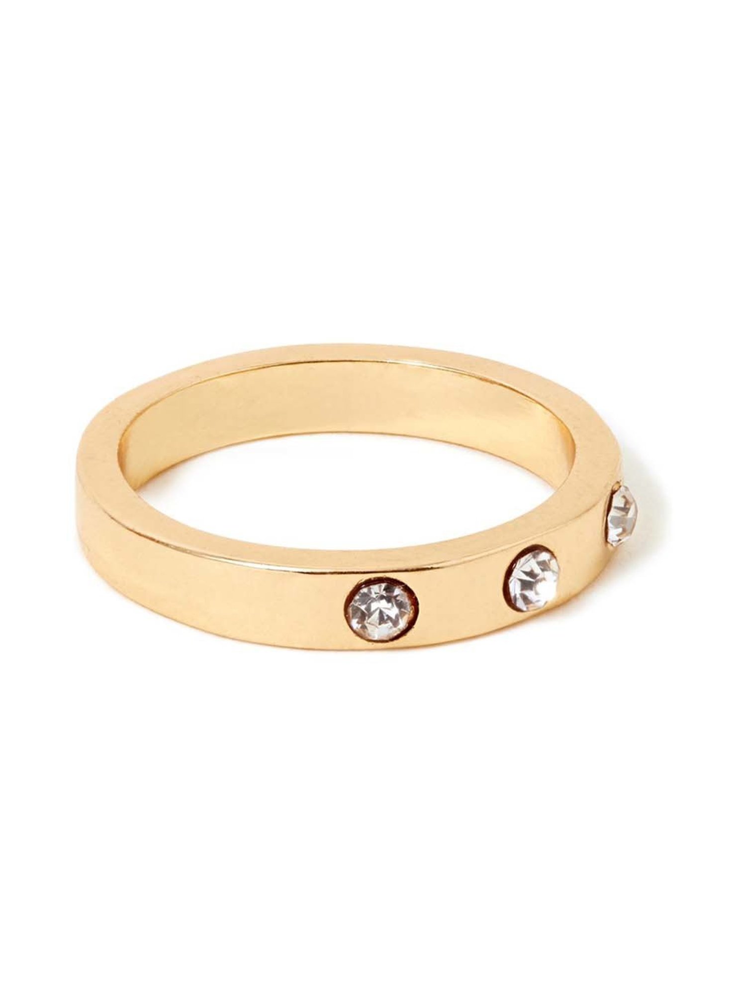 Accessorize London Women's Gold Chunky Gem Stone Ring