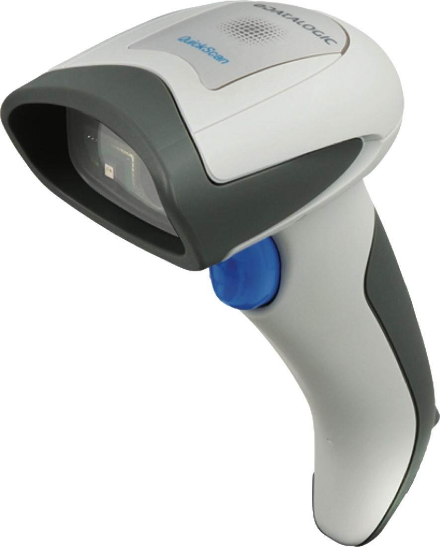 Datalogic QuickScan QD2430 General Purpose Corded Handheld 2D Area Imager Bar Code Reader, USB Kit, White - QD2430-WHK1S