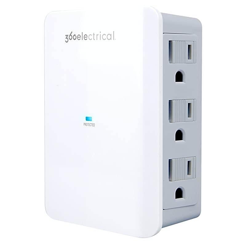 360352 Sideline Protector, 6 Side Facing Outlets, 900 Joules of Surge Protection, White
