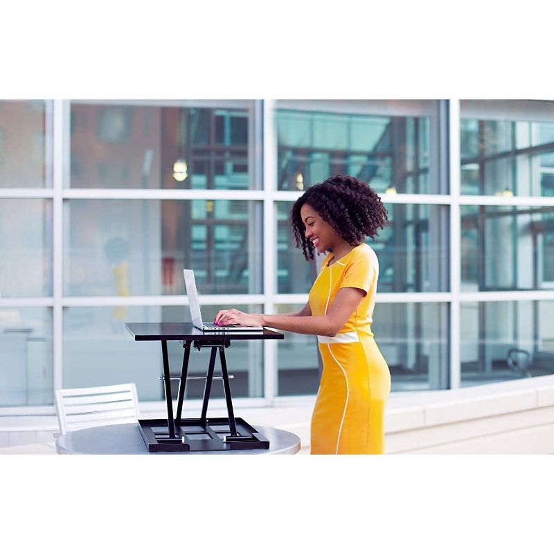 X-Elite Pro 28" Standing Desk Converter with Pneumatic Height-Adjustment - Black - Stand Steady