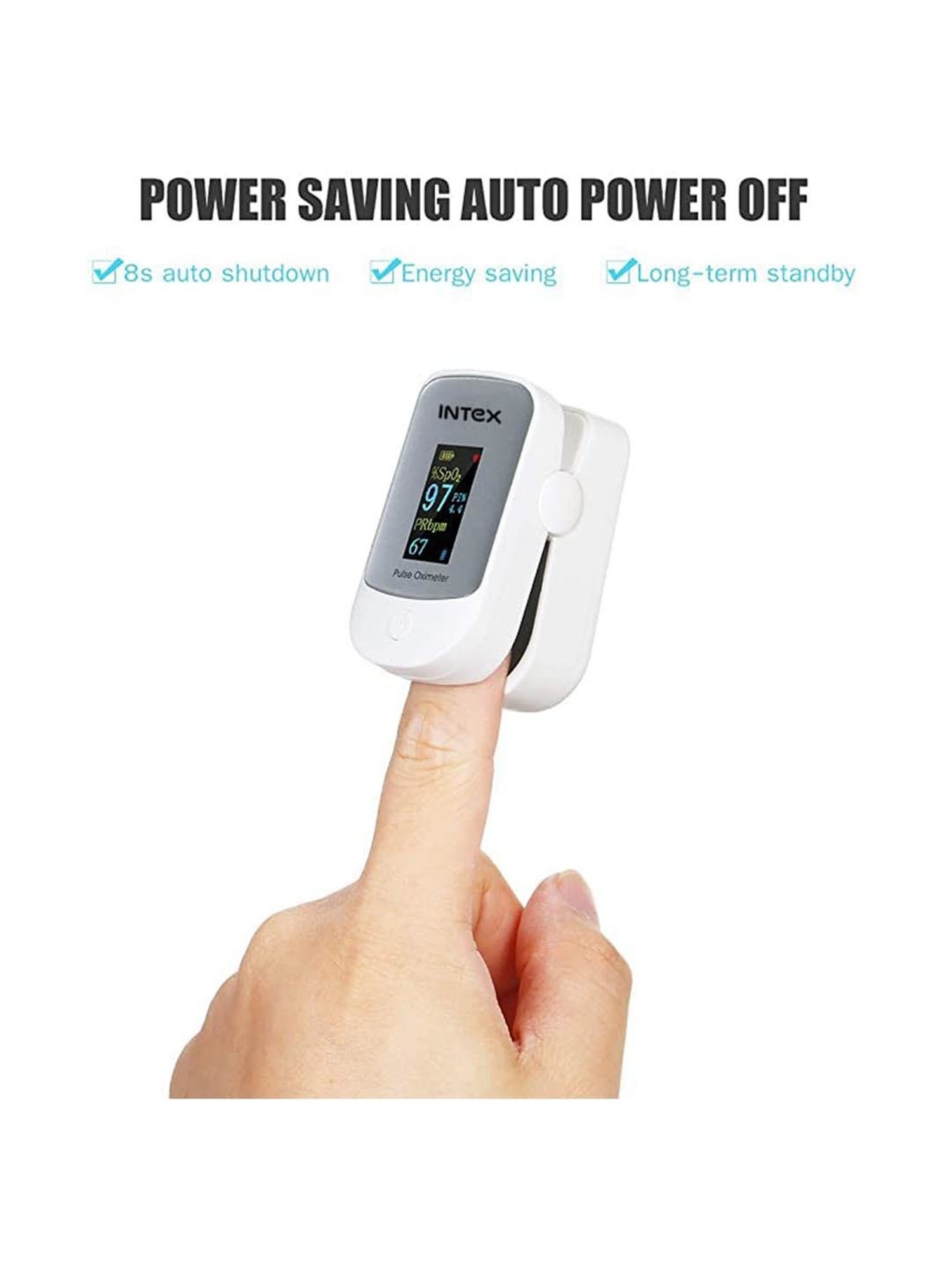 Intex MCP Oxisure IT-OX02 Pulse Oximeter with Oxygen Saturation Monitor (White)