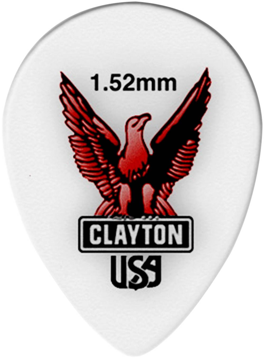 Clayton ST152-12 Acetal Polymer Small Teardrop Guitar Picks, 1.52 mm - 12 Pieces
