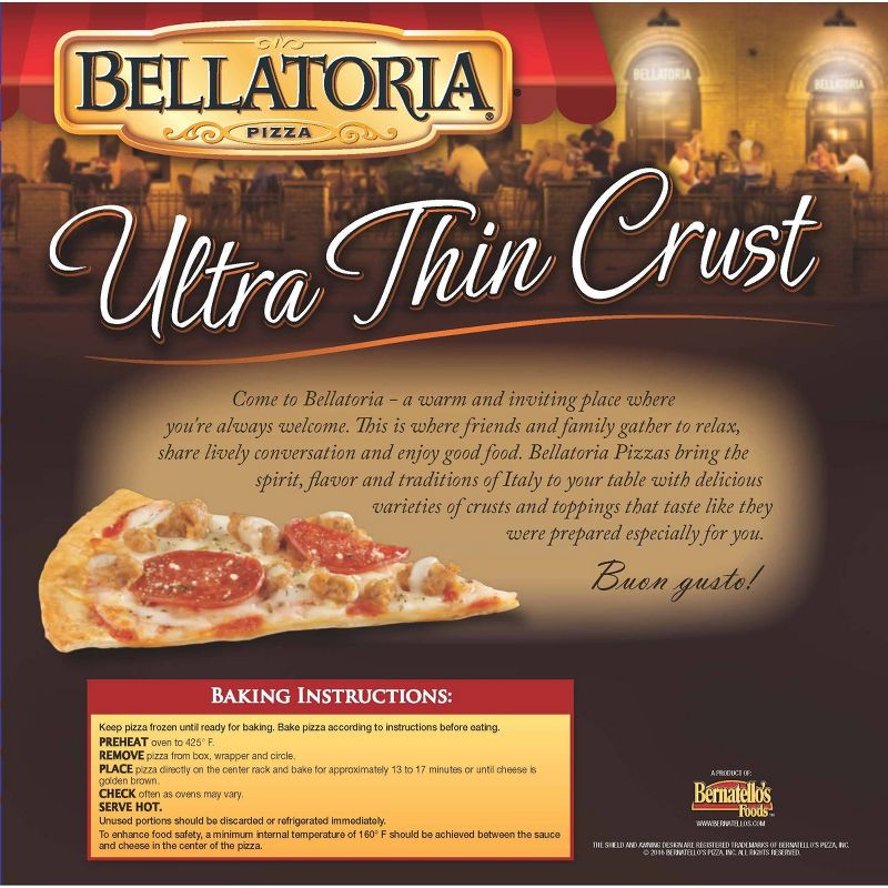 Bellatoria Ultra Thin Crust Ultimate Combo Frozen Pizza - 18.96oz