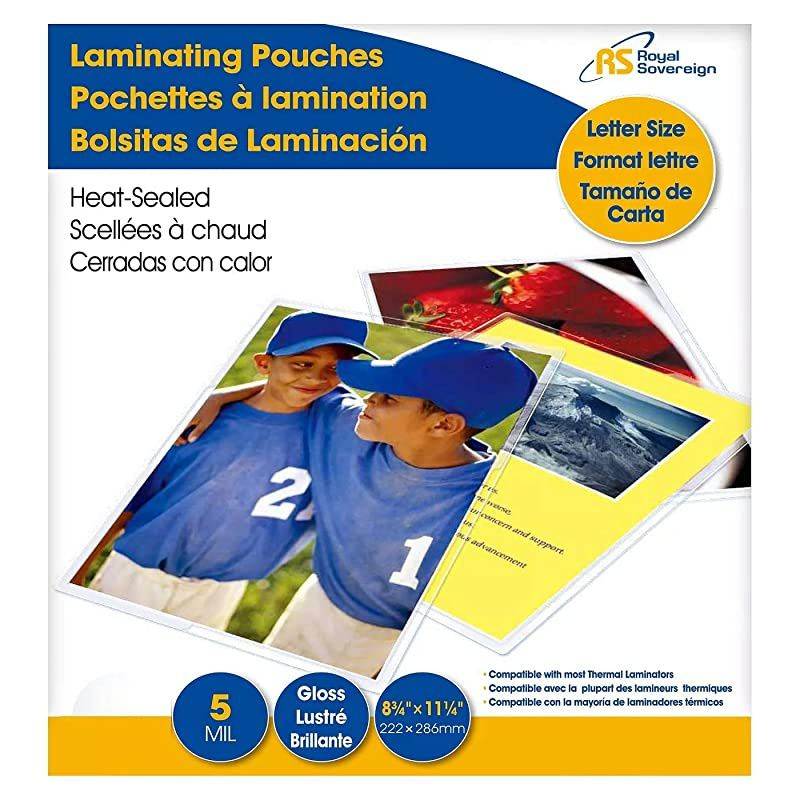 5 Mil 1000Count Thermal Laminating Pouches Letter Size 9 x 115 Clear Gloss 1000 Pouches RF05LETR1000