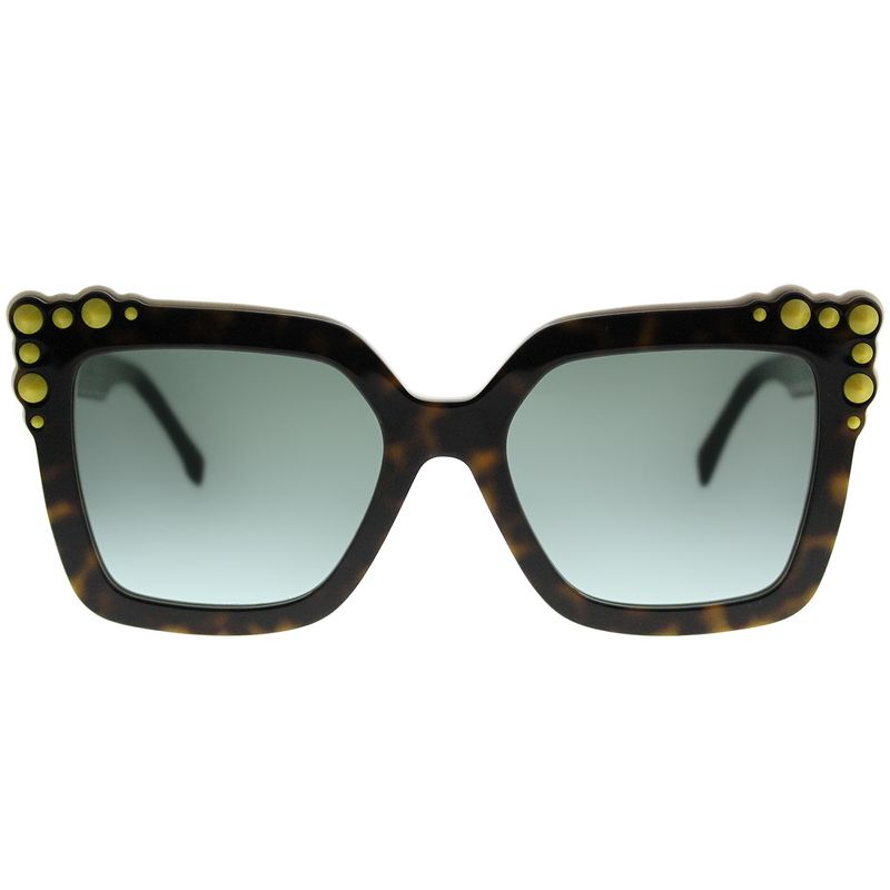 Fendi Can EYE FF 0260 C9K EQ Womens Square Sunglasses Havana White 52mm