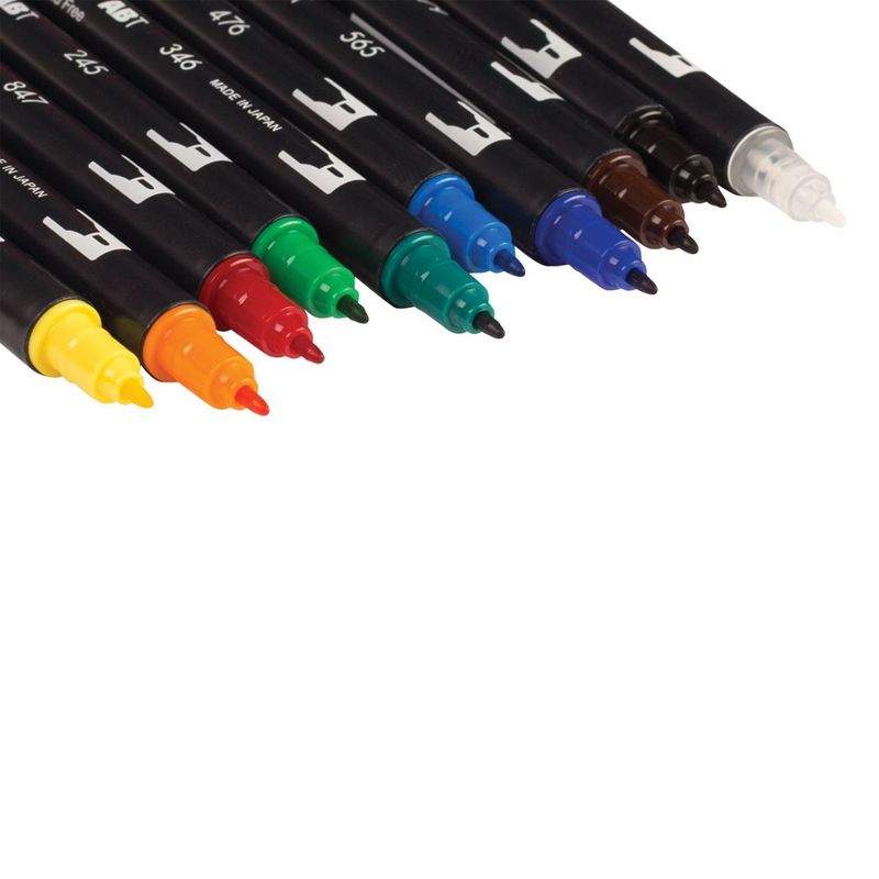 Tombow 10ct Dual Brush Pen Art Markers - Primary