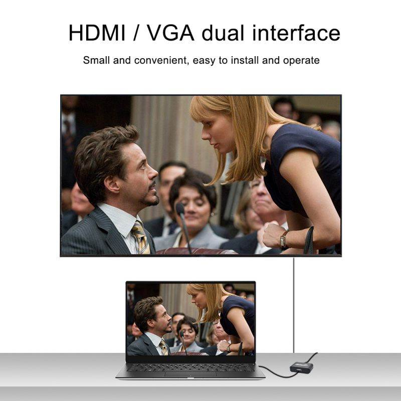 USB 3.0 to HDMI Converter HD 1080P VGA Video Adapter with L/R Output for Desktop Laptop TV Projector