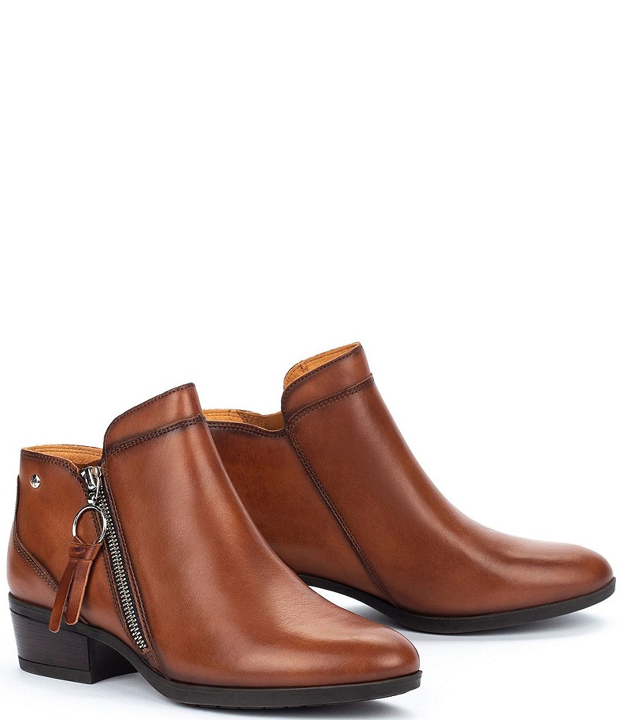 Pikolinos Daroca Side Zip Leather Block Heel Booties