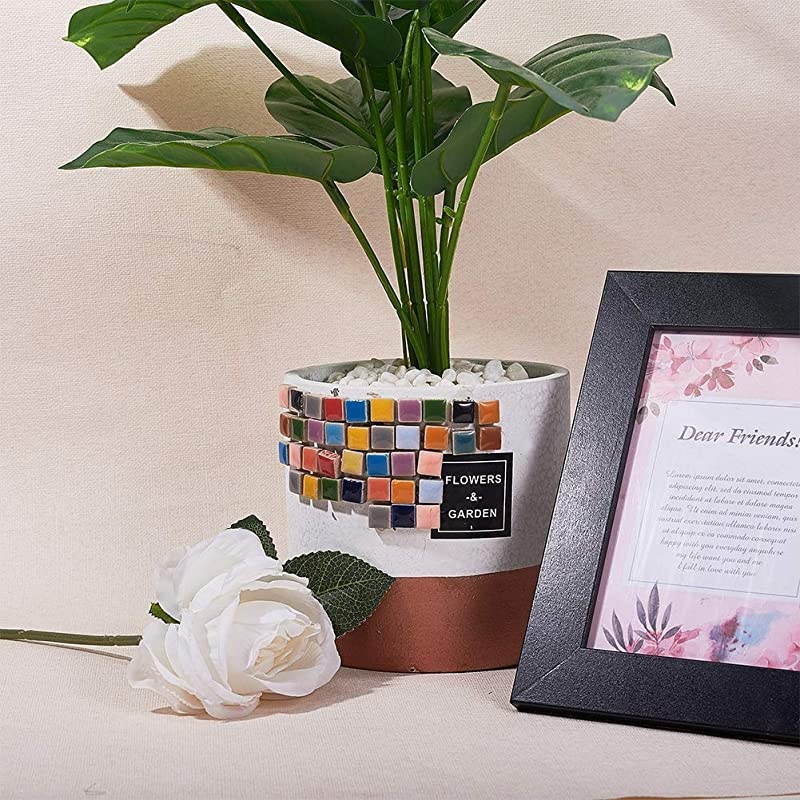 250g Square Ceramic Mosaic Tiles Pieces Chips Vases Picture Frames Flowerpots Mosaic Pieces for DIY Crafts Home Decoration Arts