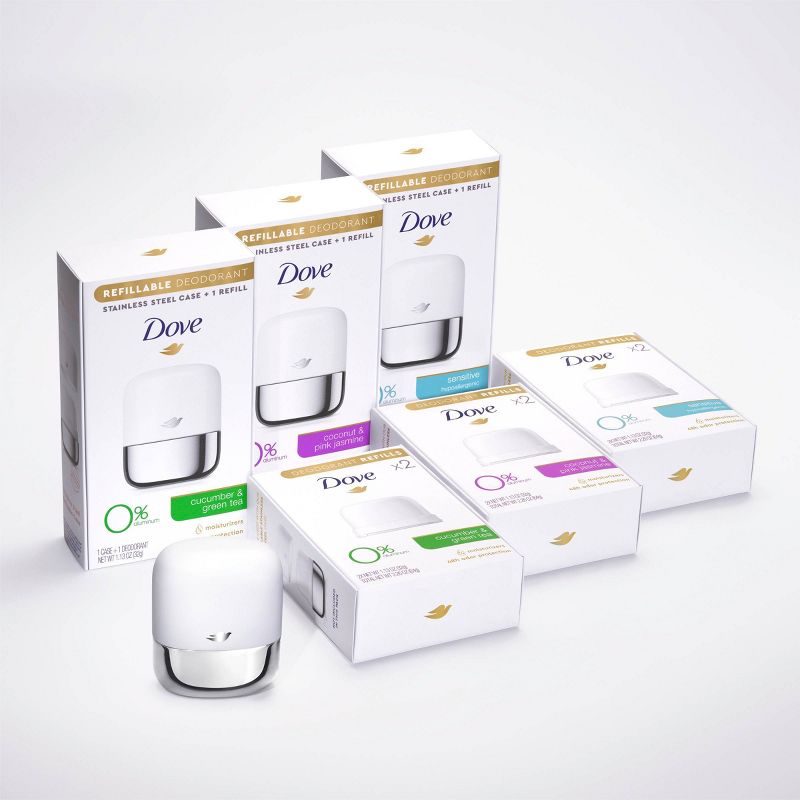 Dove Beauty 0% Aluminum Sensitive Skin Deodorant Refills - 1.13oz/2pk