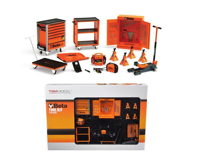 Beta Garage Mechanic Accessory 13 pieces Tool Kit Set for 1/18 Scale Models by True Scale Miniatures