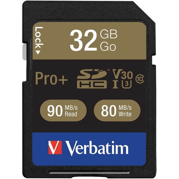 Verbatim Memory Card SDHC 90MB/s Read Speed 32GB BK/GD 49196