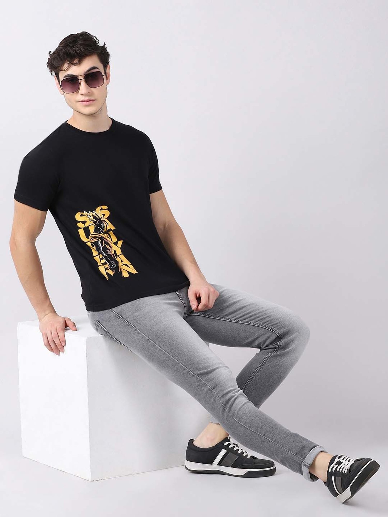 Bushirt Black Cotton Crew T-Shirt