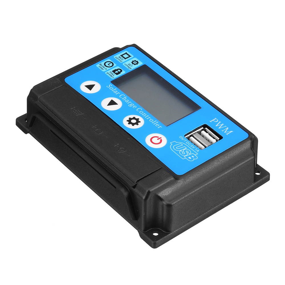 10/20/30/40/50A 12V 24V Auto Solar Panel Solar Charge Controller Battery Charge Adapter LCD USB