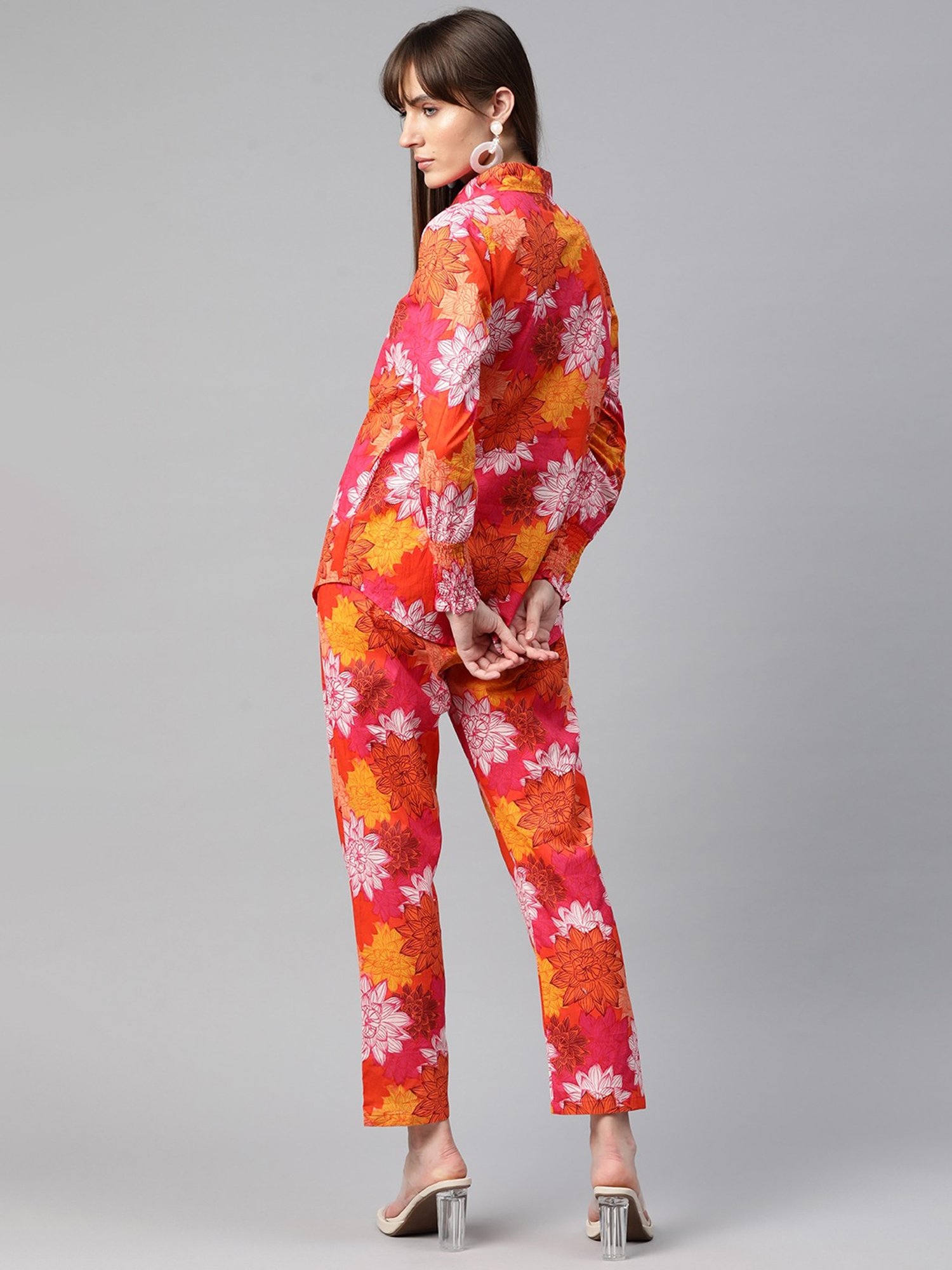 READIPRINT FASHIONS Multicolored Cotton Floral Print Shirt Pant Set