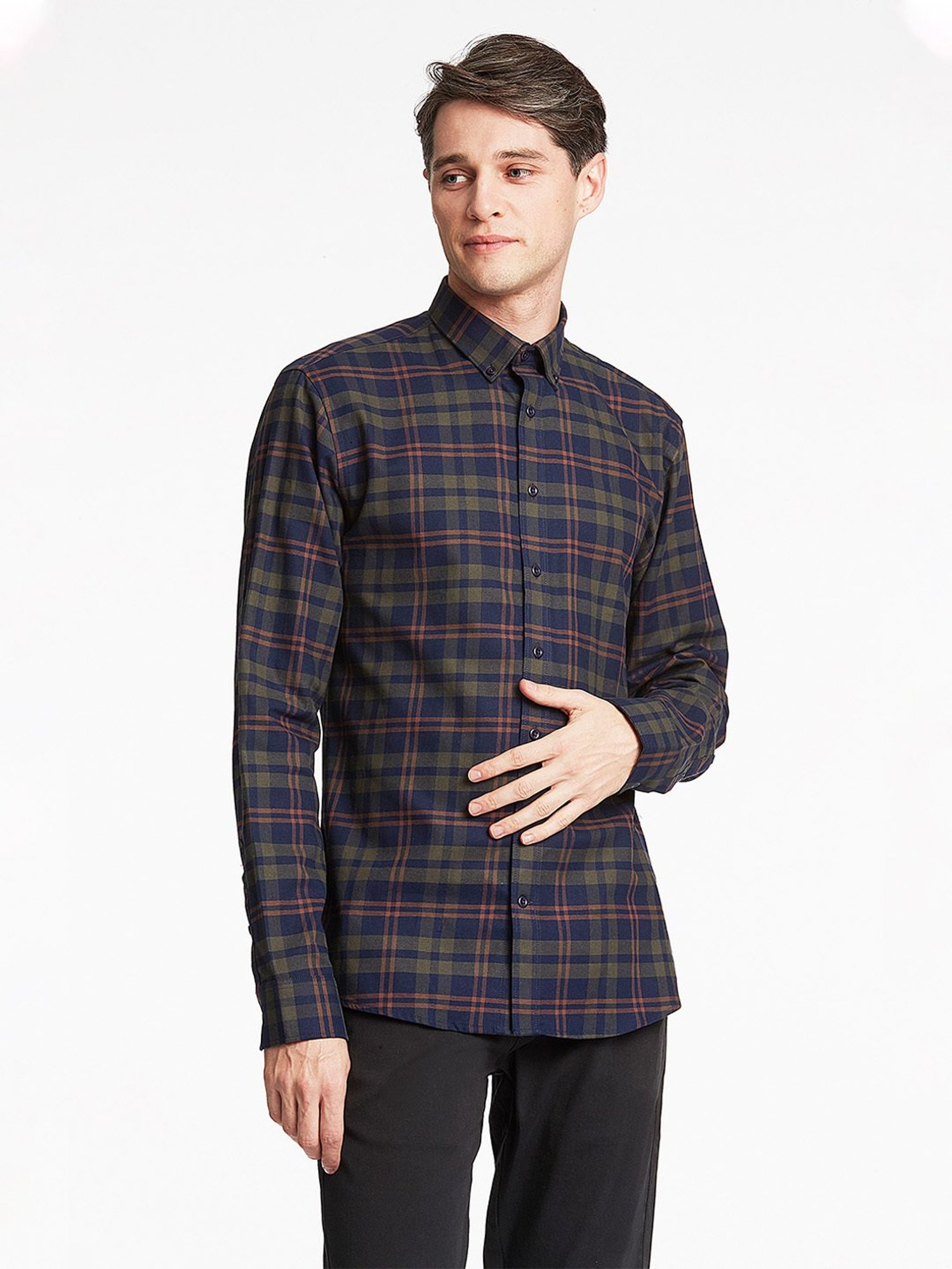 Lindbergh Multicolor Check Button Down Collar Shirt