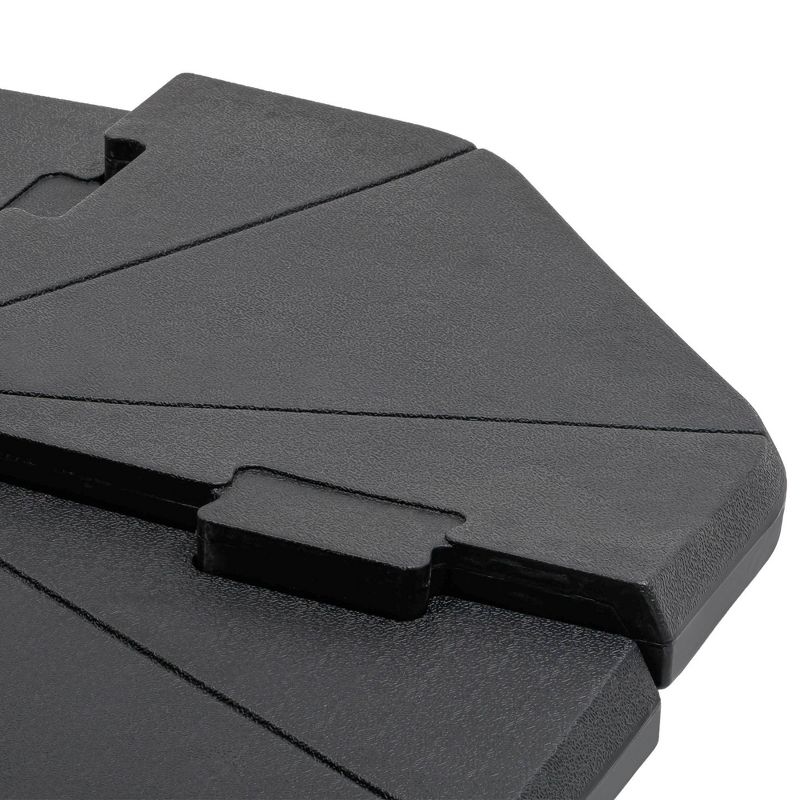 120lbs & 4-piece Heavy Duty Fillable Cantilever and Offset Umbrella Weighted Base Black - Crestlive Products